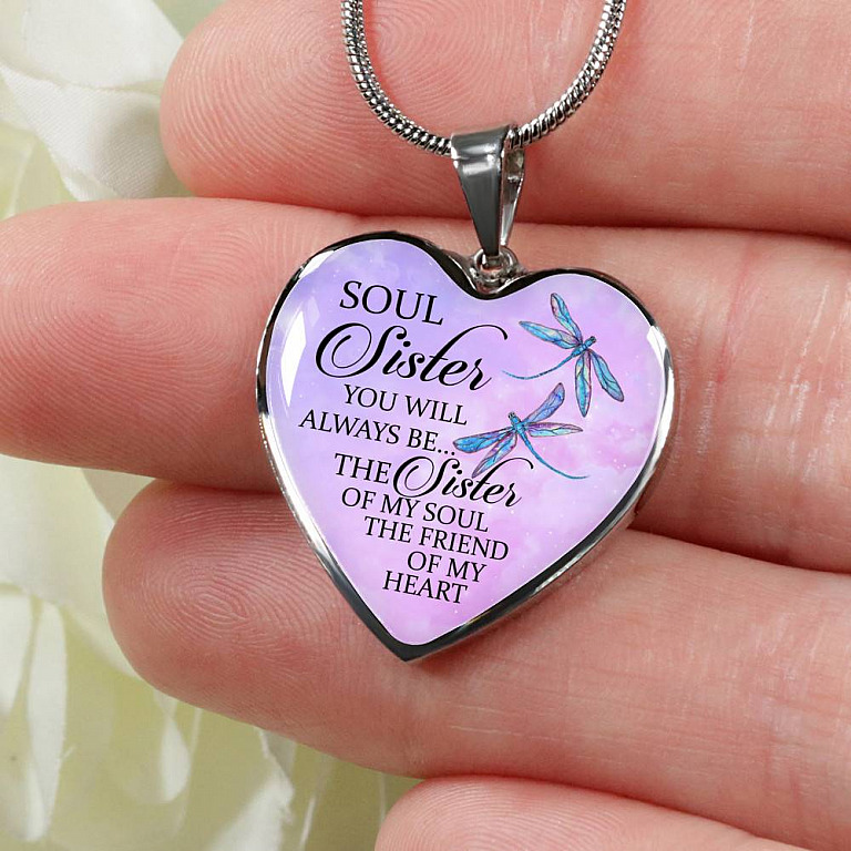 You Will Always Be The Sister Of My Soul Heart Pendant Necklace - Necklaces For Your Sister - Heart Luxury Necklace (Silver)