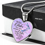 You Will Always Be The Sister Of My Soul Heart Pendant Necklace - Necklaces For Your Sister - Heart Luxury Necklace (Silver)