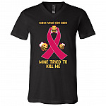Check Your Boo Bees, Black, V-Neck T-Shirt