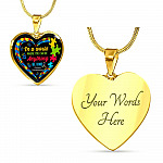 In A World Where You Can Be Anything Be Kind Autism Awareness Heart Pendant Necklace - Heart Luxury Necklace (Gold Plated)