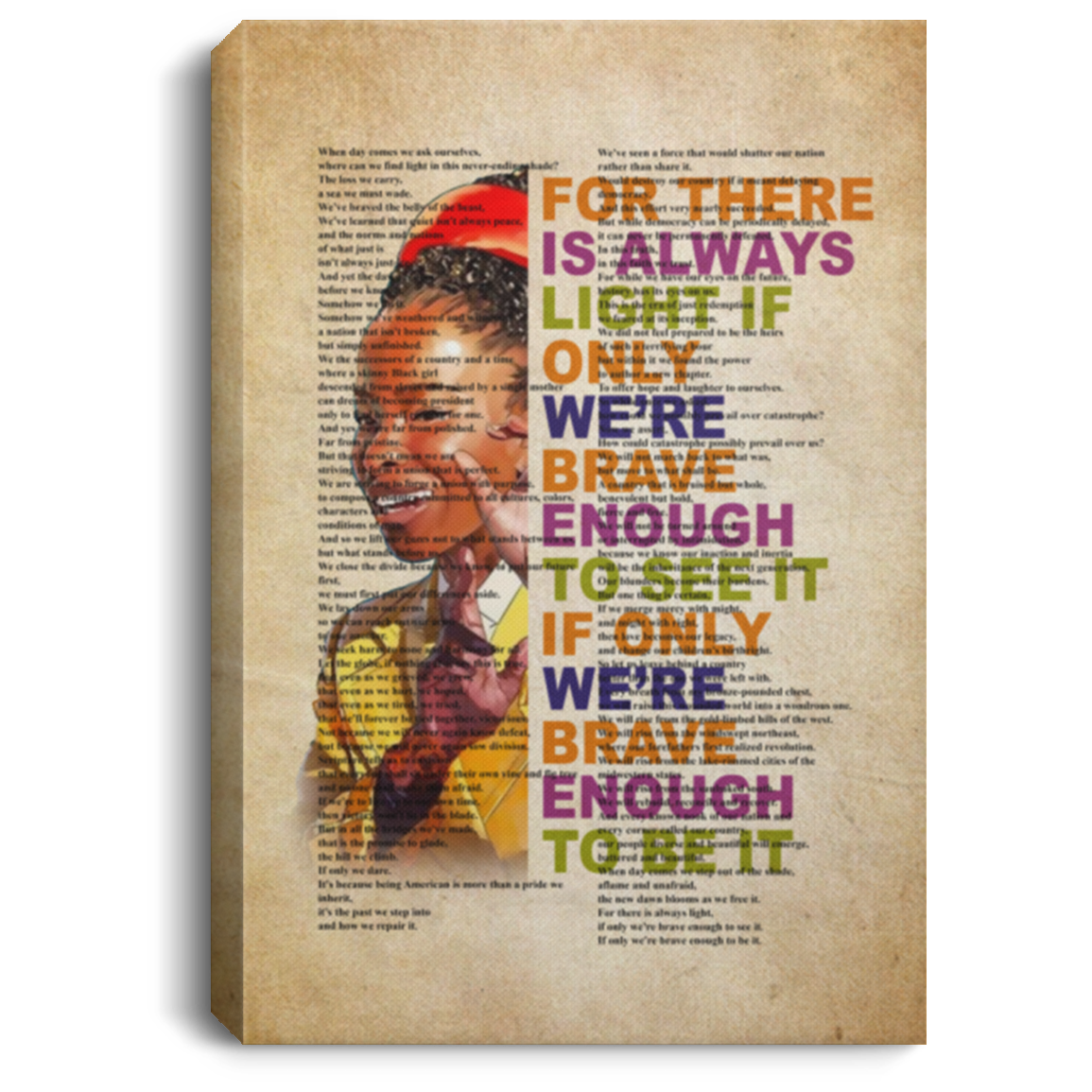 Amanda Gorman the Hill We Climb Wrapped Framed Canvas - Unframed Poster - Amanda Gorman Saying Poster, White, 0.75'' Framed Canvas Amanda Gorman the Hill We Climb Wrapped Framed Canvas - Unframed Poster - Amanda Gorman Saying Poster, White, 0.75'' Framed Canvas