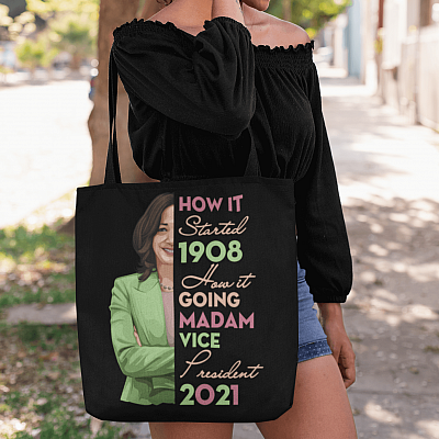Alternative view of Kamala Harris Aka 1908 - Start from 1908 and Going Madame Vice President 2021 All Over Print Tote Bag