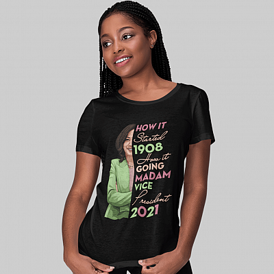 Alternative view of Kamala Harris   - It Start from 1908 and Going Madame Vice President 2021 T-shirt - V-neck