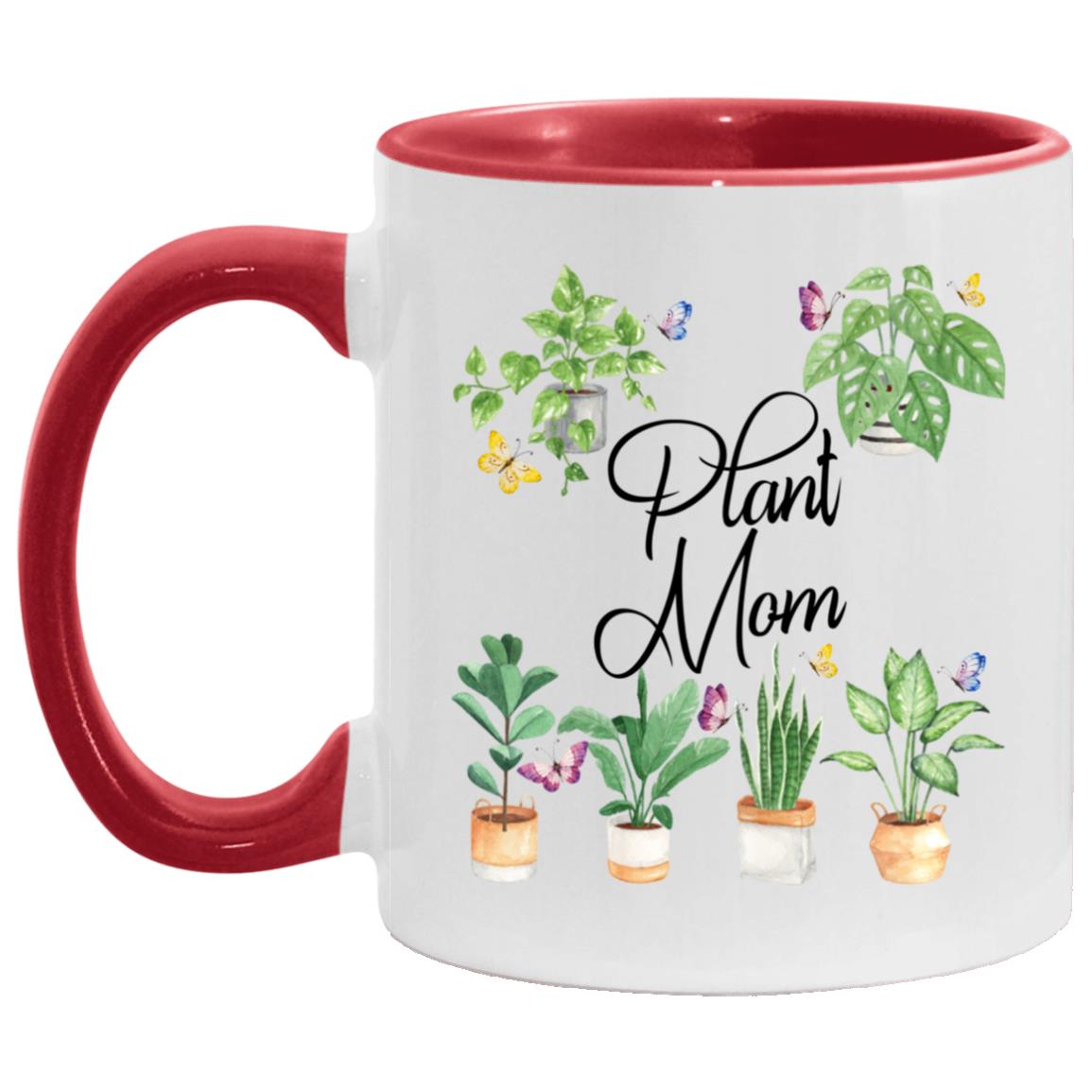 Plant Accent Mug, White/Red, 11 oz. Accent Mug