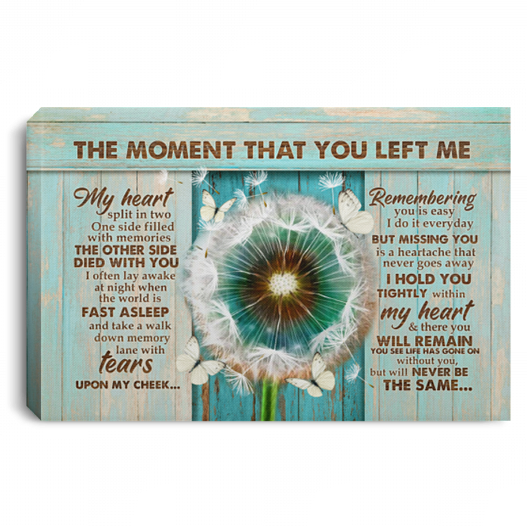 Butterfly The Moment That You Left Me Framed Canvas – Unframed Poster – Missing You Wall Art, White, 0.75'' Framed Canvas