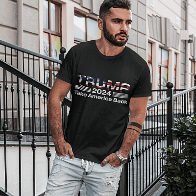 Alternative view of Donald Trump 2024 Take America Back T-shirt - V-neck - Trump Still My President Shirt