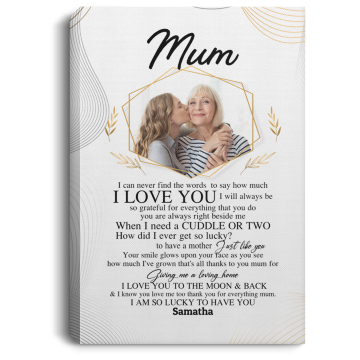 Personalized Photo Mum Gallery Wrapped Framed Canvas Prints - Unframed Poster - Home Decor Wall Art, White, 0.75'' Framed Canvas Personalized Photo Mum Gallery Wrapped Framed Canvas Prints - Unframed Poster - Home Decor Wall Art, White, 0.75'' Framed Canvas