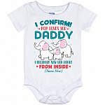 Personalized I Confirm Mom Loves Y, White, Baby Onesie - 12 Month