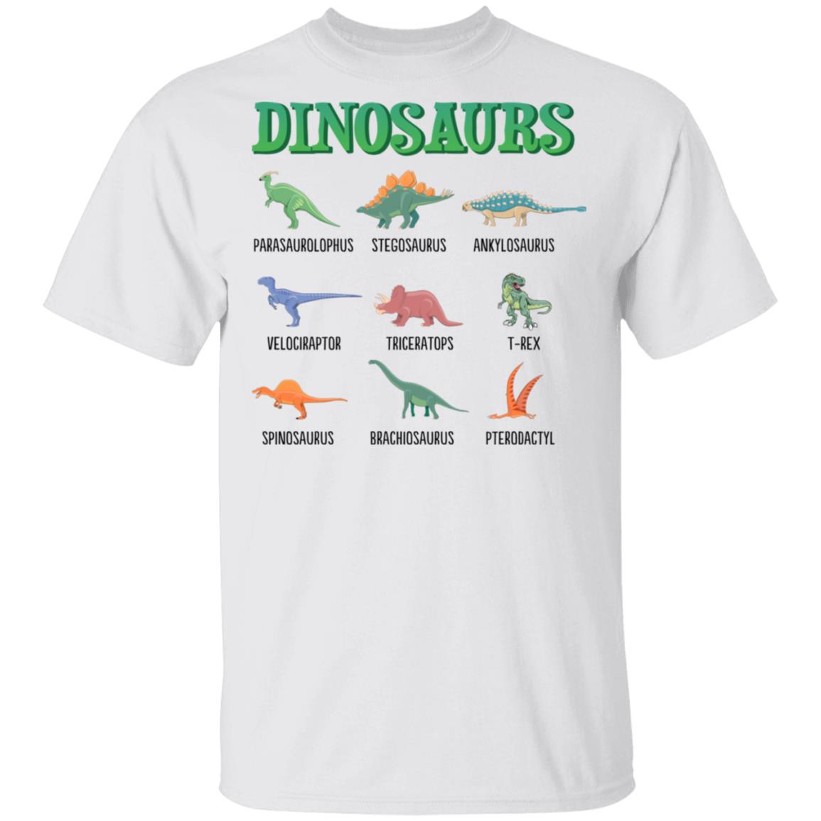Dinosaurs T-Shirt - Youth Tee, White, Unisex T-Shirt