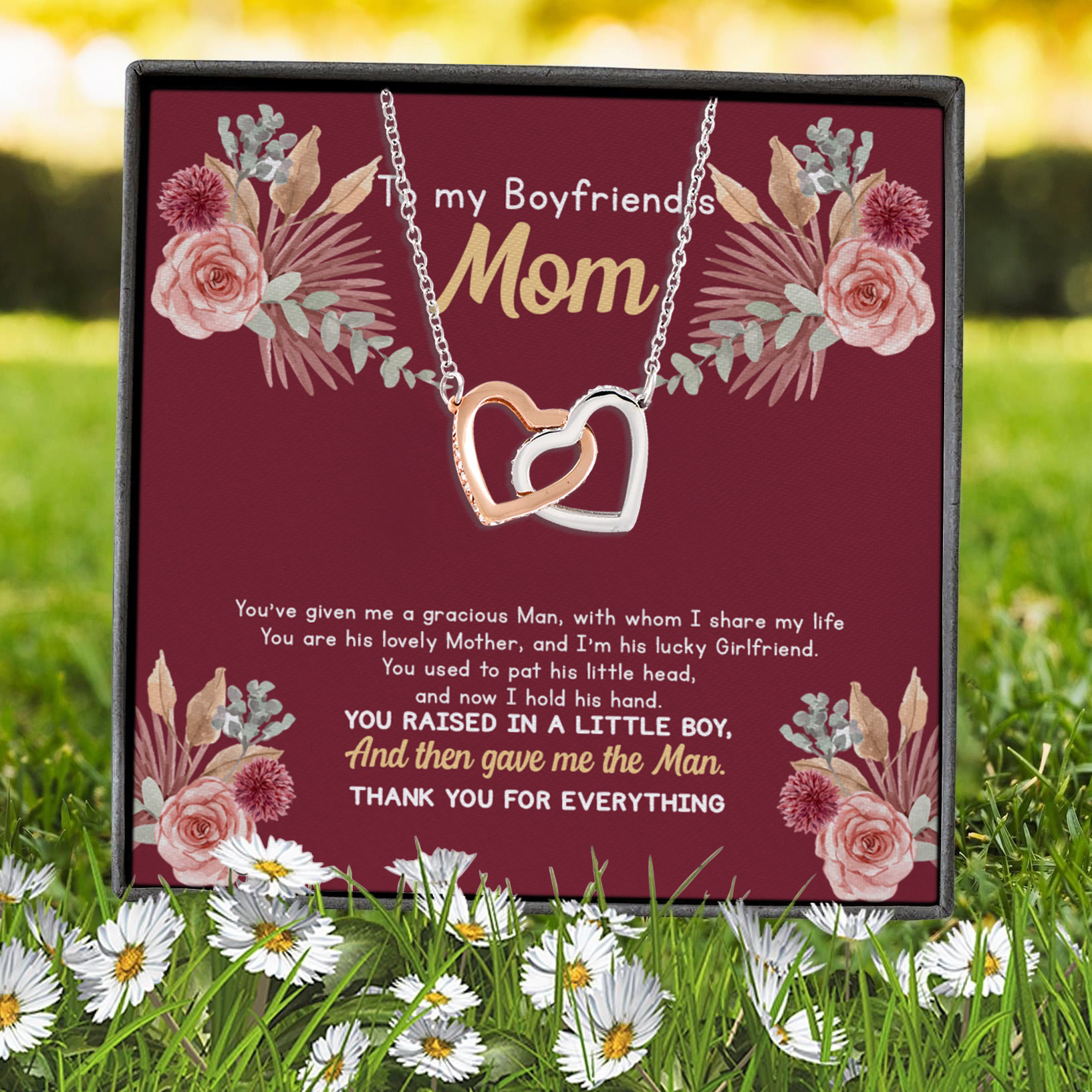 5VT. To My Boyfriend's Mom Interlocking Hearts Necklace 7