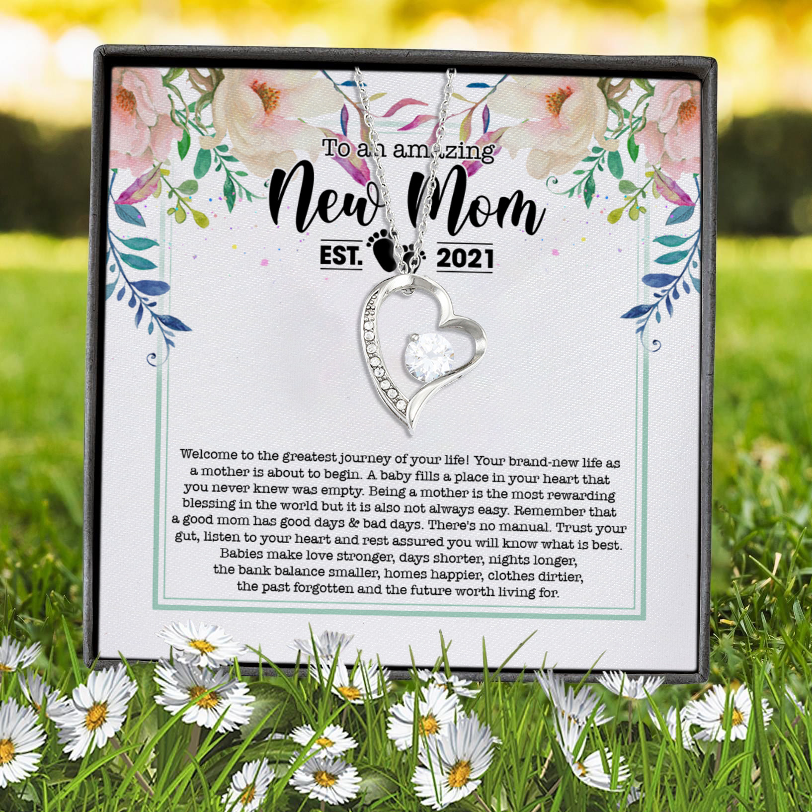 1VT. To An Amazing New Mom Forever Love Necklace (Silver) 7