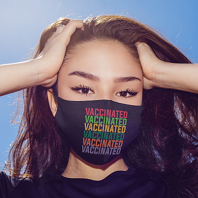 Alternative view of Pro Science Pro Vaccination Mask I've Been Vaccinated Rainbow Washable Reusable Face Mask