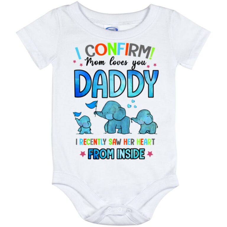 I Confirm Mom Loves Y, White, Baby Onesie - 12 Month
