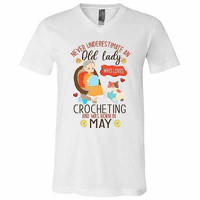 May Tshirt, White, V-Neck T-Shirt