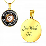 Mom No Matter Where I Go Where I Go In Life You Will Always Be My Home Base Baseball Mom Circle Pendant Necklace - Circle Luxury Necklace (Gold Plated)