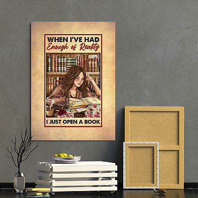Alternative view of When I've Had Enough Of Reality I Just Open A Book Framed Canvas - Unframed Poster