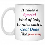 Personalized It Takes A Special Kind Of Lady Ceramic Coffee Mug - Water Bottle - Color Changing Mug, White, 11 oz. White Mug