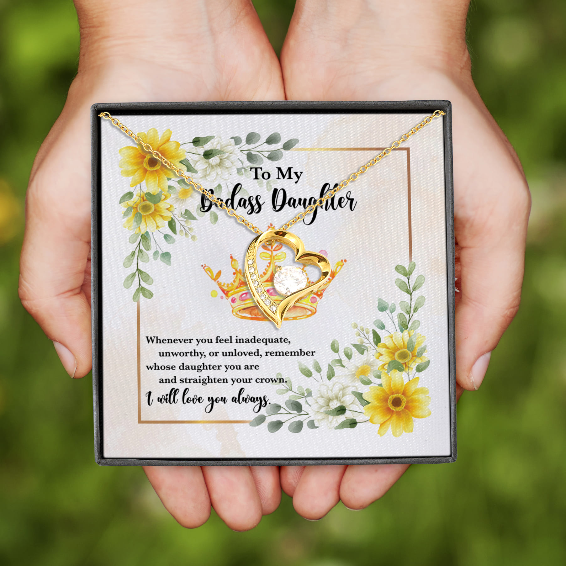 4. To My Badass Daughter (5) Forever Love Necklace (Gold)