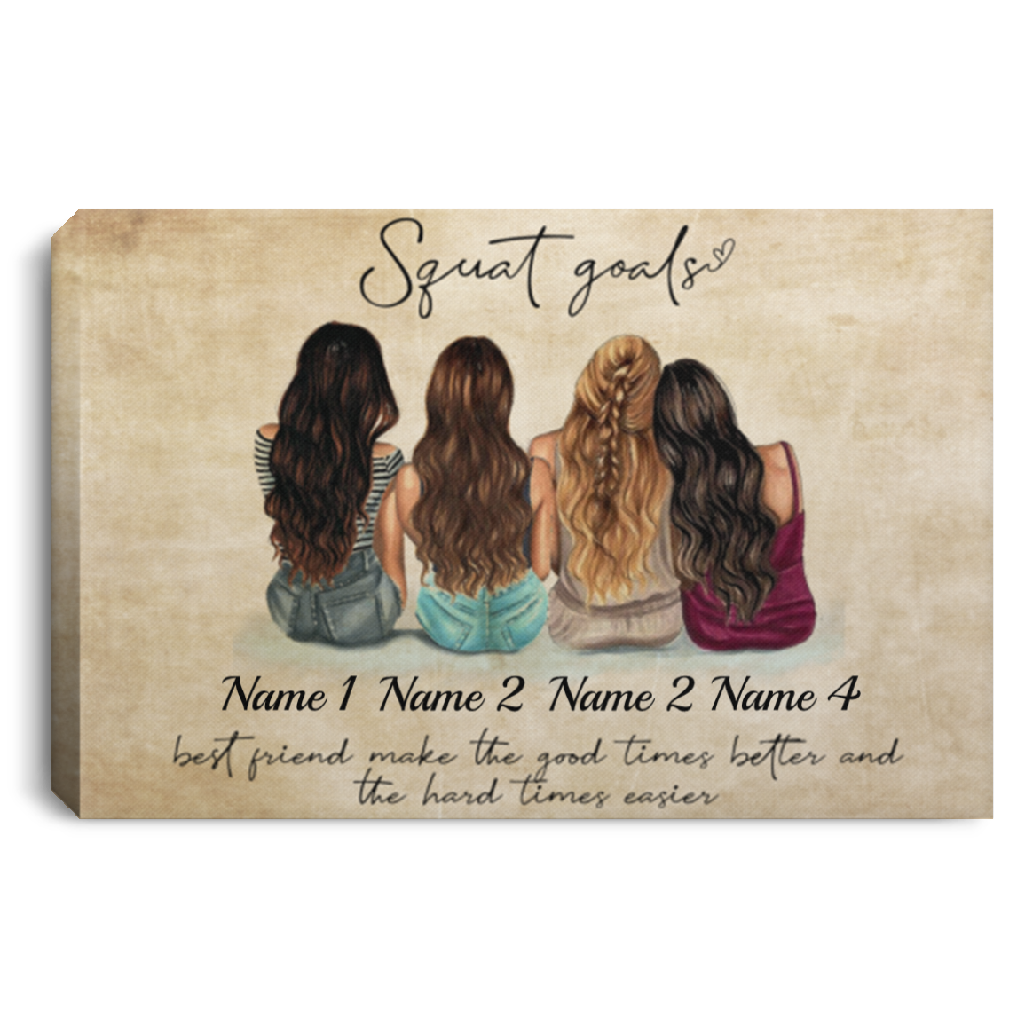 Personalized Best Friends Make the Good Times Better Framed Canvas - Gift for Best Friends Forever Unframed Poster, White, 0.75'' Framed Canvas Personalized Best Friends Make the Good Times Better Framed Canvas - Gift for Best Friends Forever Unframed Poster, White, 0.75'' Framed Canvas