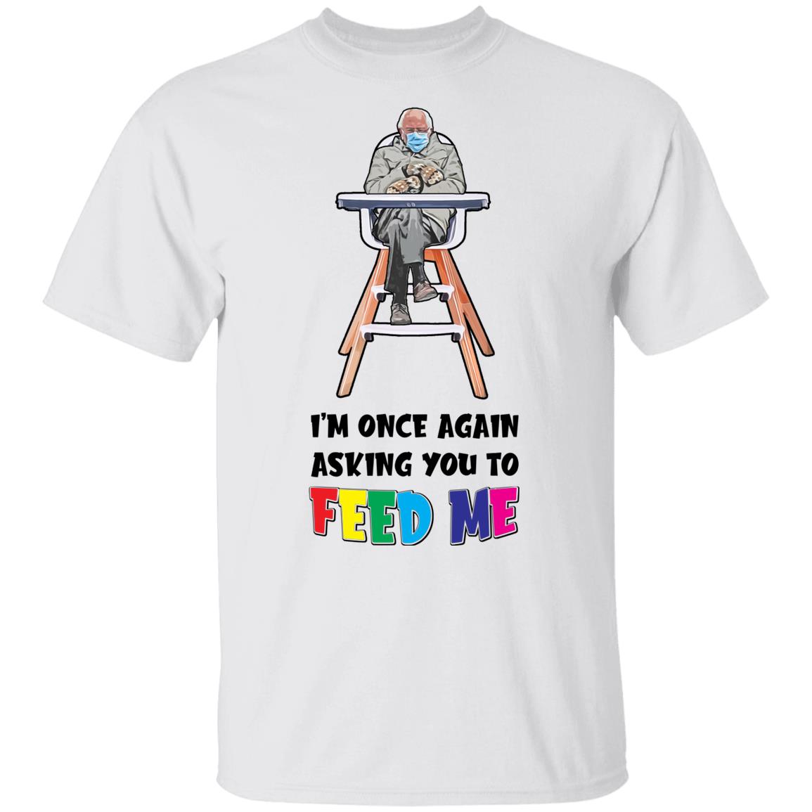 Funny Bernie Sanders I'm Once Again Asking You to Feed Me Youth Tee - Bernie Sanders Baby Clothes, White, Youth T-Shirt