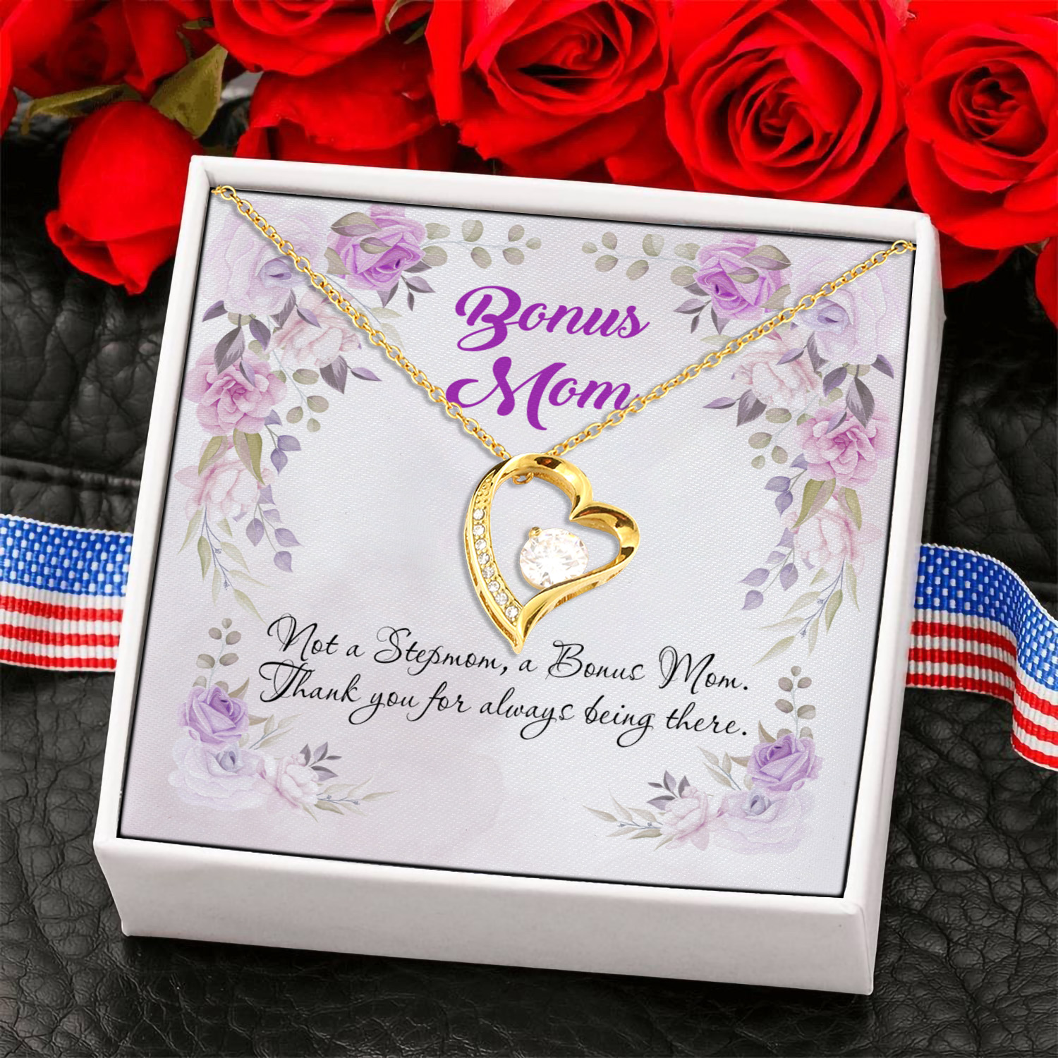 8NH. Not a Stepmom Forever Love Necklace (Gold) 6