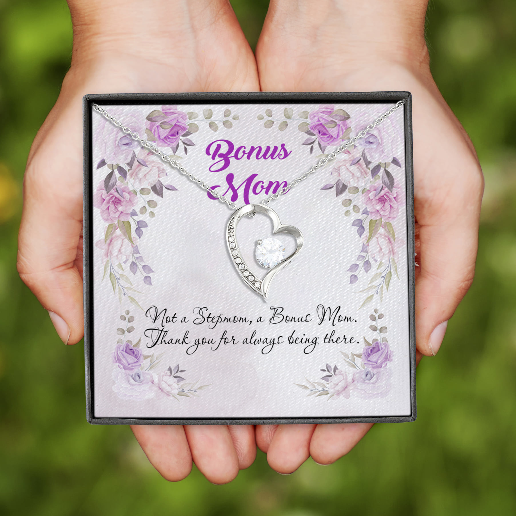 8NH. Not a Stepmom Forever Love Necklace (Silver)