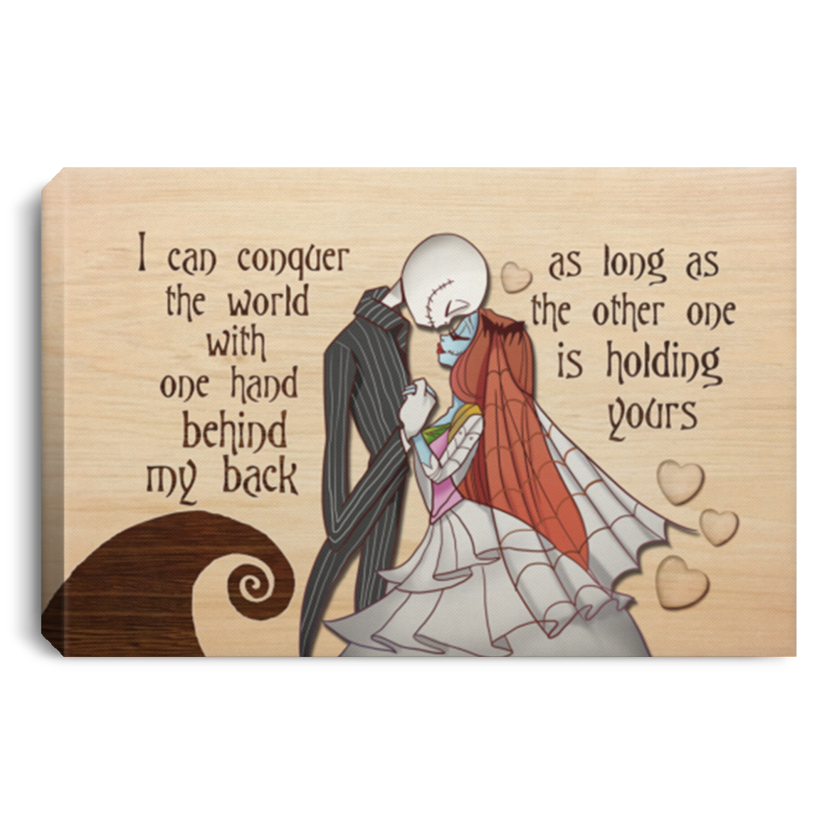 I Can Conquer The World With One Hand Behind My Back Jack With Sally Framed Canvas Prints - Unframed Poster, White, 0.75'' Framed Canvas I Can Conquer The World With One Hand Behind My Back Jack With Sally Framed Canvas Prints - Unframed Poster, White, 0.75'' Framed Canvas