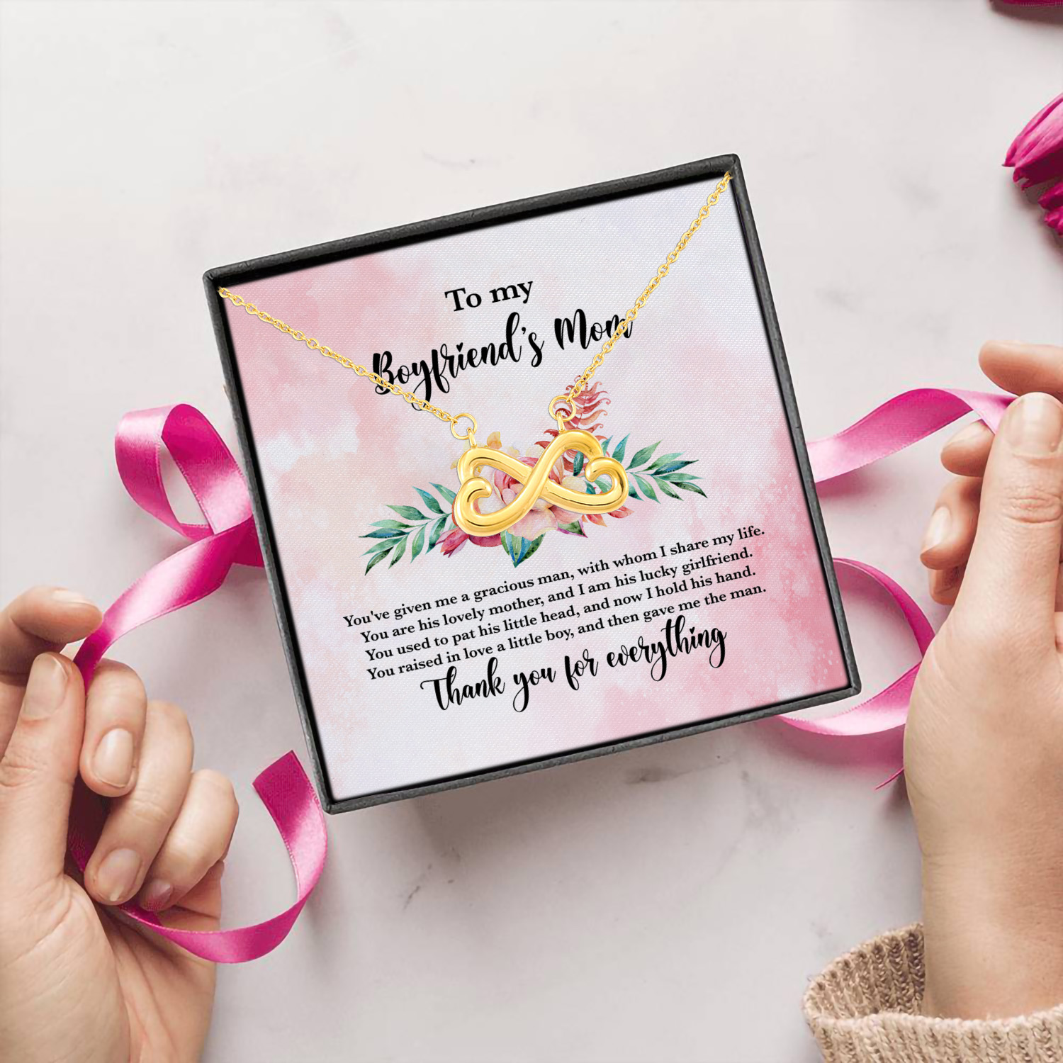 68 HG. Boyfriend's Mom Gracious Man (4) Infinity Heart Necklace (Gold) 5