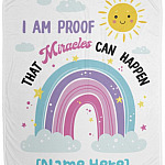 Personalized I Am Proof, White, Cozy Plush Fleece Blanket - 50x60