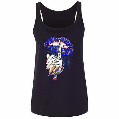 Don't Judge What You Don't Understand ank, Black, Ladies Tank Top