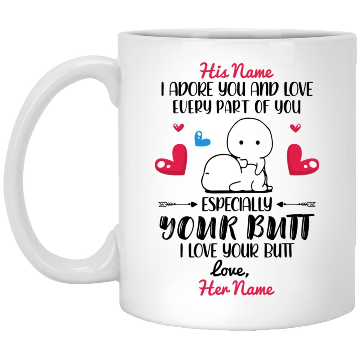 Personalized I Ador mug, White, 11 oz. White Mug Personalized I Ador mug, White, 11 oz. White Mug