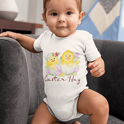 Alternative view of Easter Hug Chicks Baby Onesie - Baby Infant Bodysuit