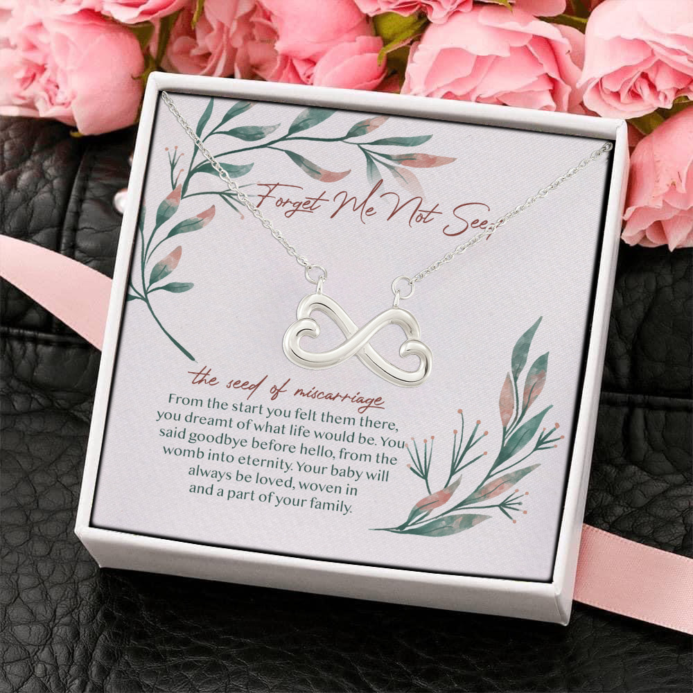 6HP. Forget Not Seed Infinity Heart Necklace (Silver) 4