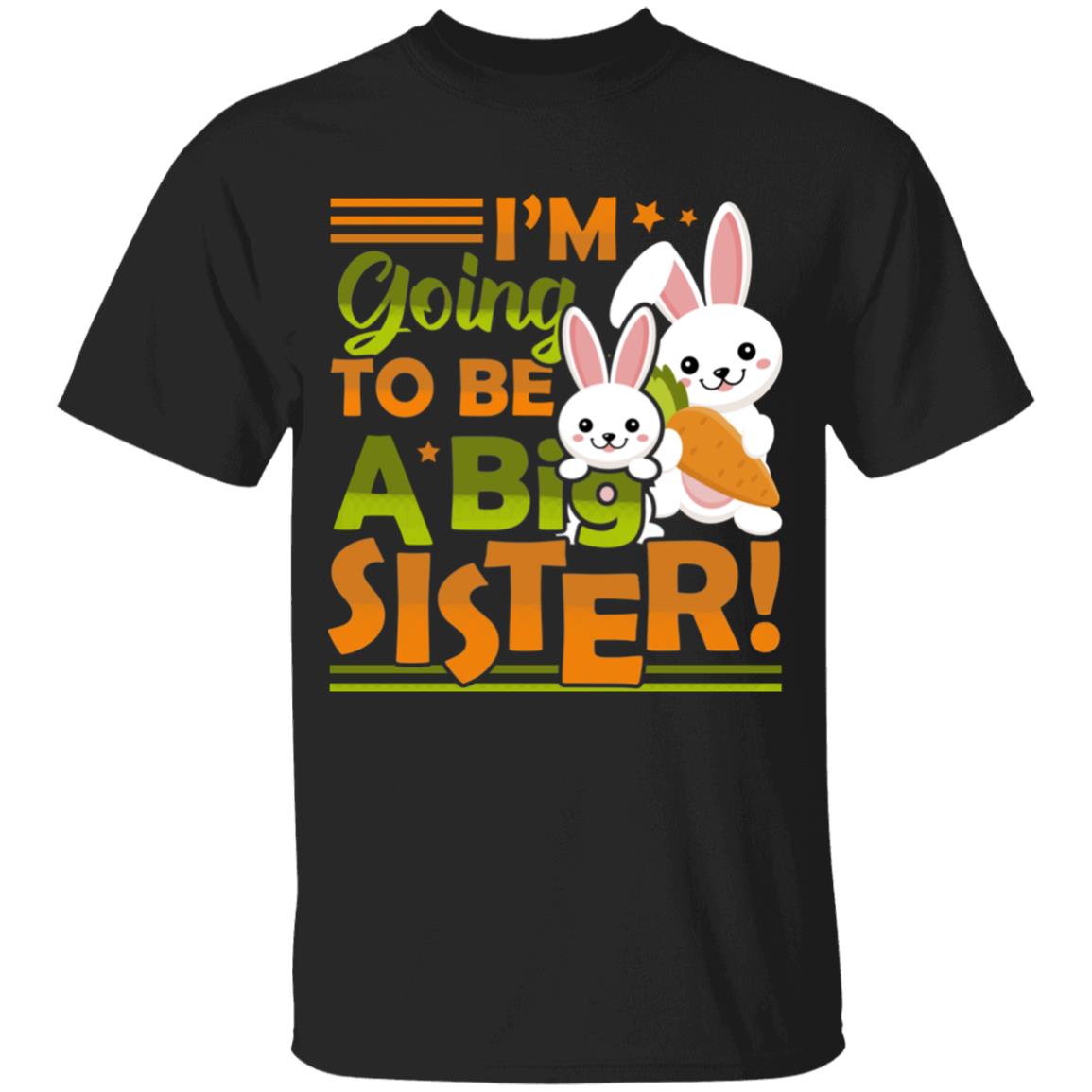 I'm Going To Be A Big Sister Easter Bunny Youth Tee, Black, Youth T-Shirt