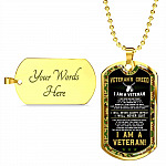 Veteran's Creed I'm A Veteran Camo Dog Tag Pendant Necklace - Veteran Necklace Gift - Dog Tag (Gold Plated) Veteran's Creed I'm A Veteran Camo Dog Tag Pendant Necklace - Veteran Necklace Gift - Dog Tag (Gold Plated)