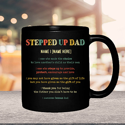 Alternative view of Personalized Stepped Up Dad One Who Made the Choice Father's Day Mug - Beer Stein - Water Bottle - Color Changing Mug