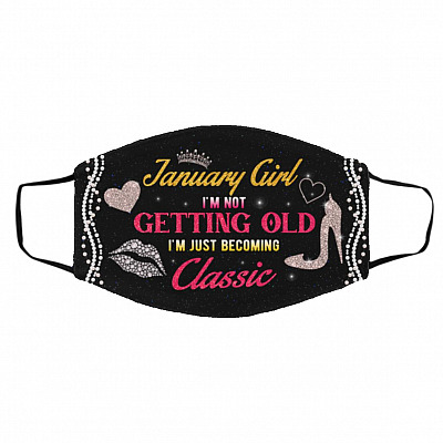 January Mask, White, Cloth Face Cover – Medium/Large