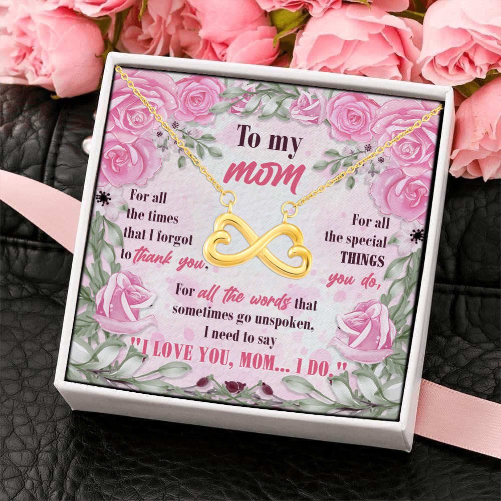 6KNG. thank mom Infinity Heart Necklace (Gold) 4