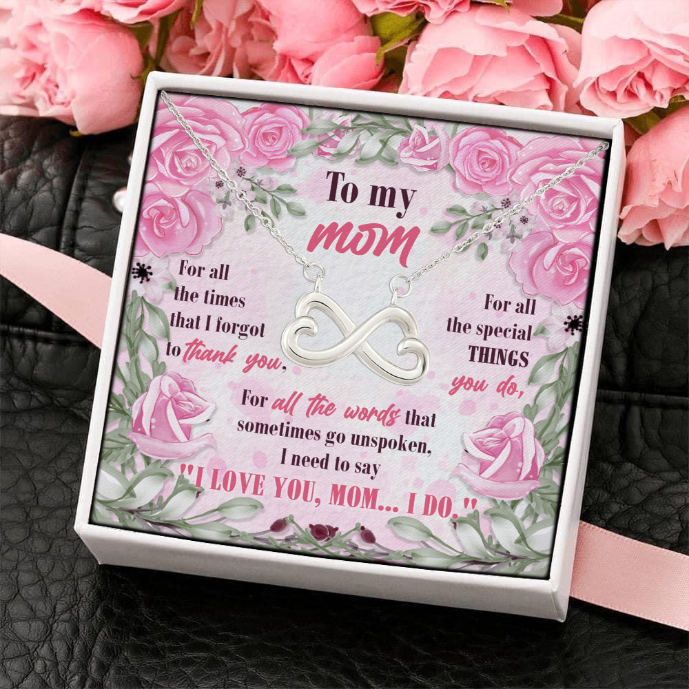 6KNG. thank mom Infinity Heart Necklace (Silver) 4