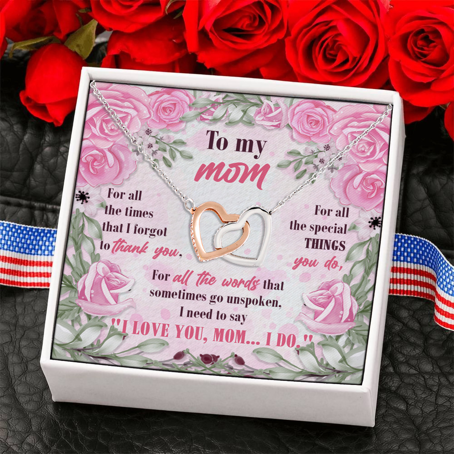 6KNG. thank mom Interlocking Hearts Necklace 6