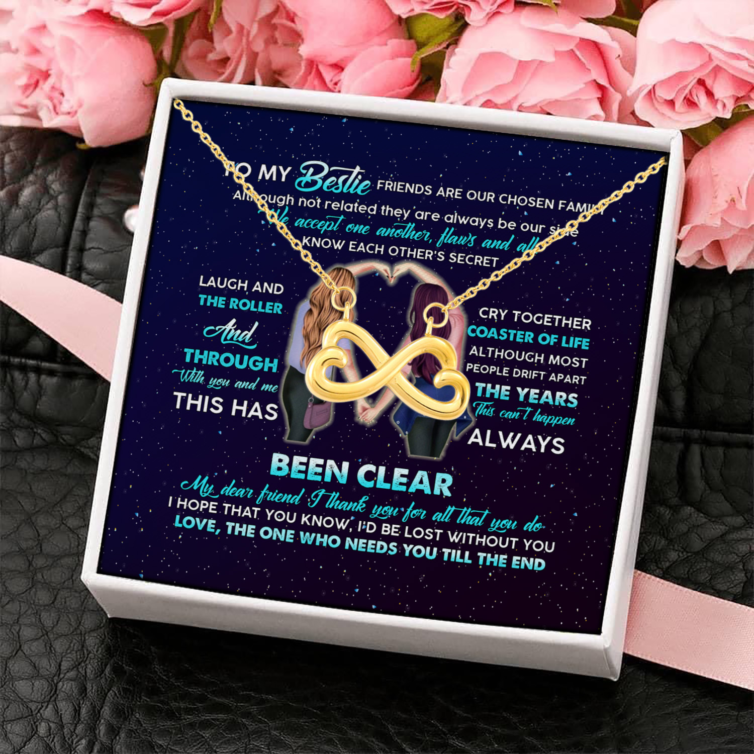 3UT. Necklace Bestie(7) Infinity Heart Necklace (Gold) 4