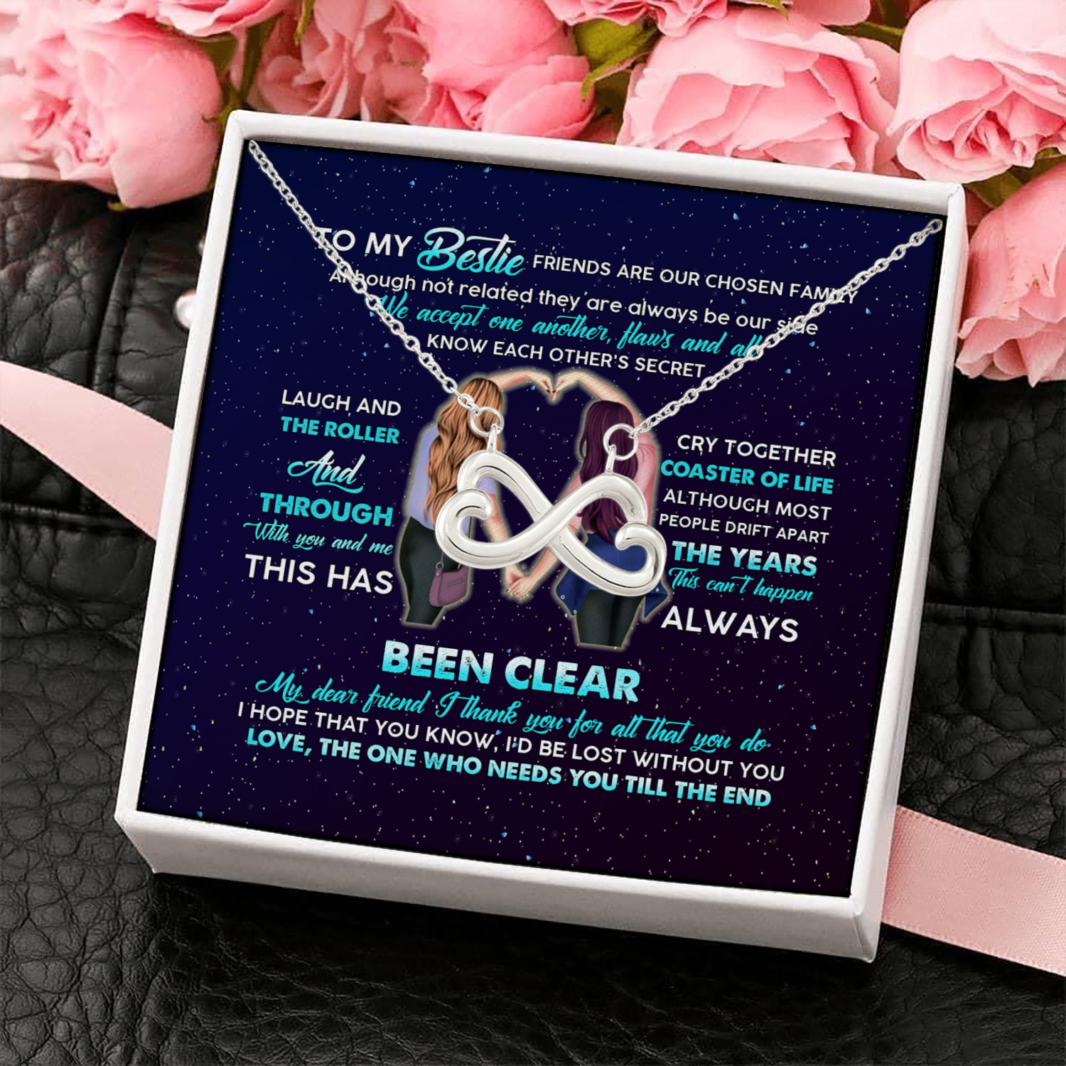 3UT. Necklace Bestie(7) Infinity Heart Necklace (Silver) 4
