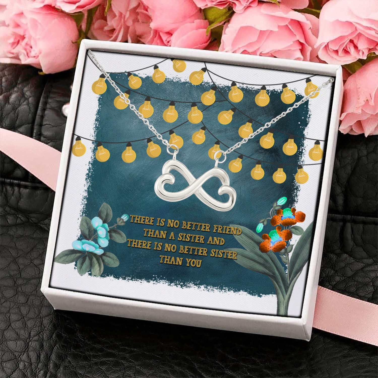 7MH. Better Sister Infinity Heart Necklace (Silver) 4