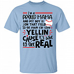 I'm A Proud Mama Baseball T-Shirt, Light Blue, Unisex T-Shirt
