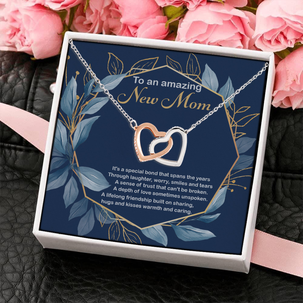 11VT. Amazing New Mom Speical Bond Interlocking Hearts Necklace 4