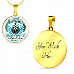 He Will Cover You With His Feathers Under His Wings You Will Find Refuge Psalm 91 4 Circle Pendant Necklace - Circle Luxury Necklace (Gold Plated)