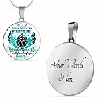He Will Cover You With His Feathers Under His Wings You Will Find Refuge Psalm 91 4 Circle Pendant Necklace - Circle Luxury Necklace (Silver)