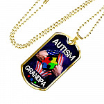 Autism Grandpa Dog Tag Pendant Necklace - Dog Tag (Gold Plated) Autism Grandpa Dog Tag Pendant Necklace - Dog Tag (Gold Plated)
