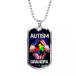 Autism Grandpa Dog Tag Pendant Necklace - Dog Tag (Silver) Autism Grandpa Dog Tag Pendant Necklace - Dog Tag (Silver)