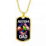 Autism Dad Dog Tag Pendant Necklace - Dog Tag (Gold Plated) Autism Dad Dog Tag Pendant Necklace - Dog Tag (Gold Plated)